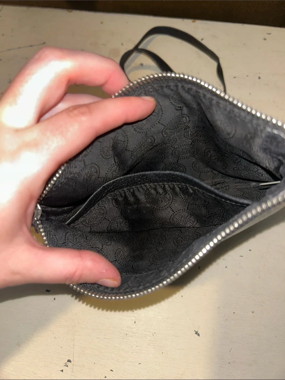 Michael Kors Black Pebbled Leather Slim Crossbody